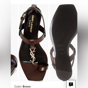 ysl cassandra sandals 7.5 $695 Authentic.Pre loved . Shoe Says 37 1/2 brn